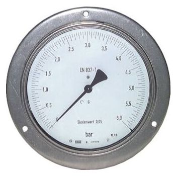 Precision pressure gauges, horizontal, Ø 160 mm, nickel chromium steel / brass, Class 0.6