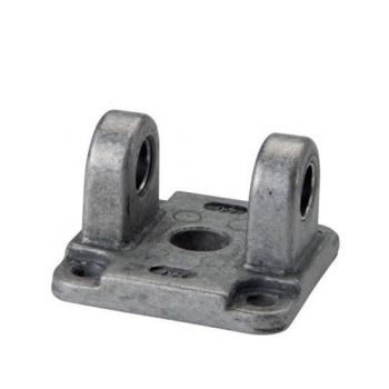 Swivel fastening forks, for compact cylinders