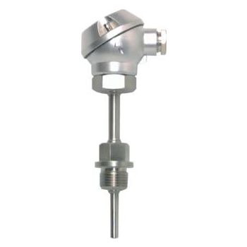 Resistor thermometer with small connection head, DIN EN 60751