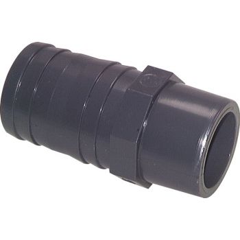 Hose screw connections with adhesion nipples, PVC-U, PN 16