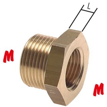 Reducing nipple with metric thread, PN 16