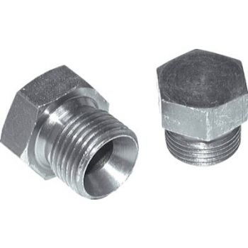 Blind fitting, 60° cone G 1/4", Zinc plated steel