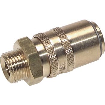 Coupling sockets, straight male thread, DN 9 (13 mm spigot)