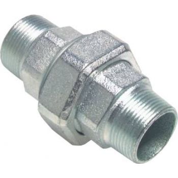 Double nipple separable with male thread - flat sealing, up to 25 bar