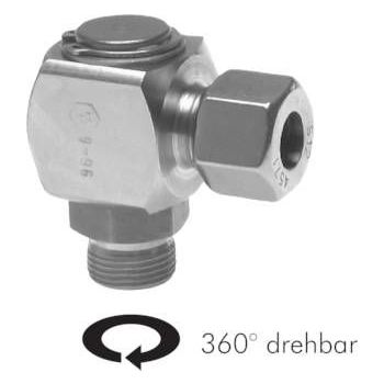 Slide bearing elbow swivel joints up to 10 rpm*, metric