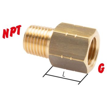 Reducing nipple with NPT thread / G-thread, to 700 bar
