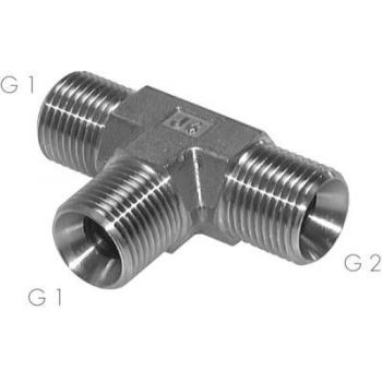 T-pieces with G-thread (60° BSPT hose nipple, external), up to 475 bar