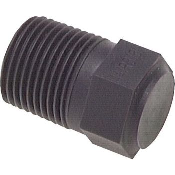 Closing plug with external hexagon, tapered thread, up to 16 bar