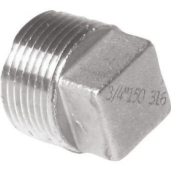 Closing plug with external square, tapered thread, up to 25 bar