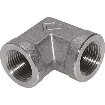90° angle with female thread (cast), up to 25 bar