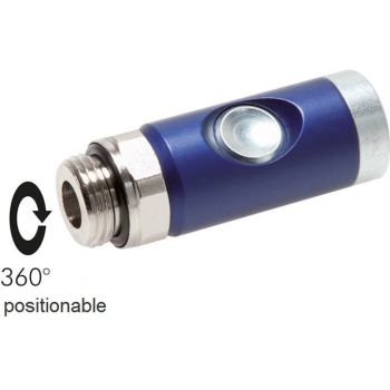 Safety push-button coupling sockets with male thread, NW 7.2