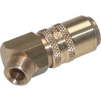 Coupling sockets, male thread, 45°, DN 9 (13 mm spigot)