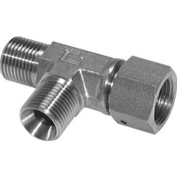 T-screw connections with G-thread (60° BSPT hose nipple, female /male / male), up to 475 bar