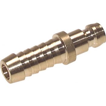 Coupling plugs with hose nozzles without a valve, DN 6 (9 mm spigot)