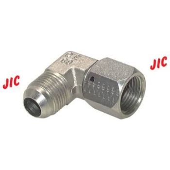 Elbow screw connections 90° with JIC-thread (internal / external), up to 310 bar
