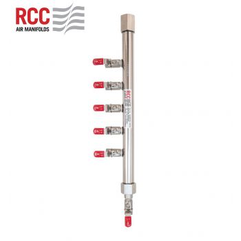 5-STATION S/S AIR MANIFOLD. 3/4"BSPT INLET C/W 5 X 1/4" BSPT OUTLET. LEFT ALIGNED. STANDARD