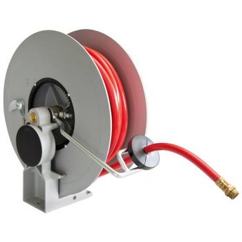 Automatic hose reel for compressed air and water, up to 15 bar