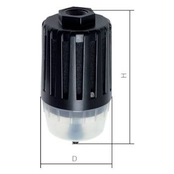 Exhaust air silencer with microfilter, technically oil-free exhaust air