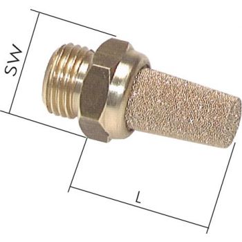 Silencer made from sintered bronze with brass thread