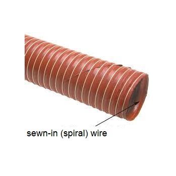 Silicone hot air hoses, single-ply, up to +310°C and up to 1.8 bar