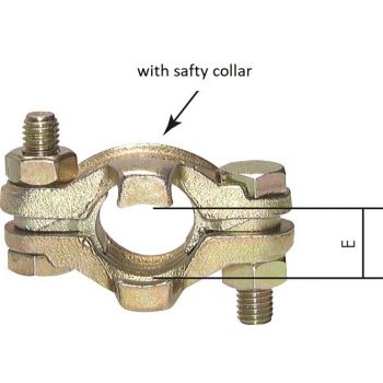 Hose clamps 2-part with free tongues and safety catches, DIN 20039 B