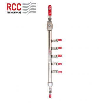 5-STATION S/S AIR MANIFOLD. 3/4"BSPT VALVED INLET C/W 5 X 1/4" BSPT OUTLET. RIGHT ALIGNED. STANDARD