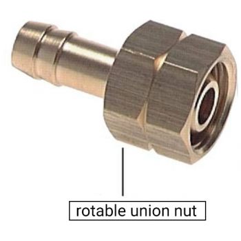 Hose nozzles with union nut (left-hand threads), PN 16/40