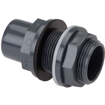 Bulkhead screw connections with adhesive socket / adhesive nipple, PVC-U, PN 10