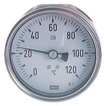 Horizontal bimetallic thermometer without thermowell - chemical version, Class 1.0