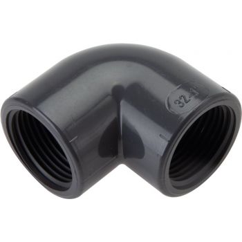 90° Elbow  with female thread, PVC-U (only for plastic thread), PN 16