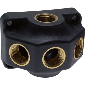 Pipeline sockets / Air junctions, plastic, with brass thread inserts, PN 15