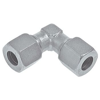 Elbow screwed connection without nut and cutting ring